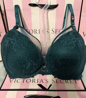 Victorias Secret Bra Very Sexy Push Up 34DD Dark Green